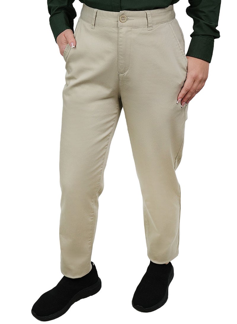 GIORDANO Women’s High-Waist Twill Regular Tapered Fit Pant - Image 1